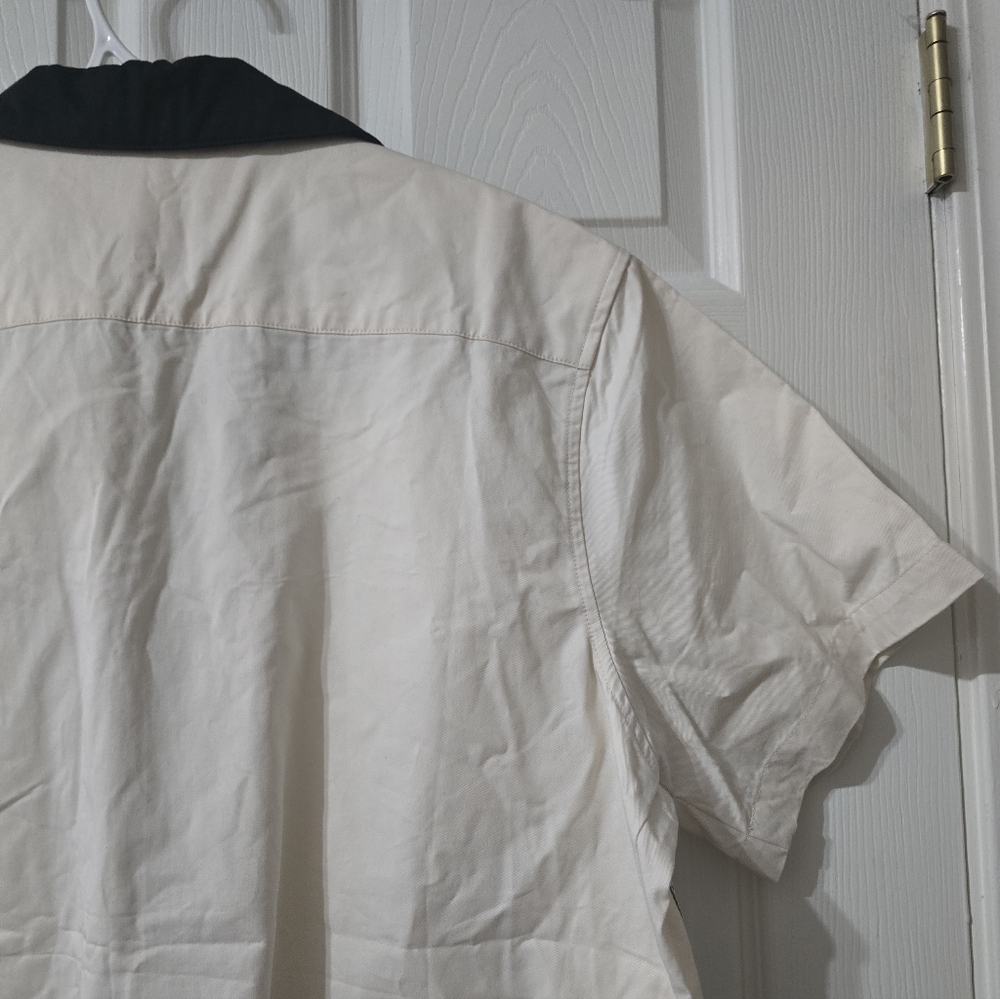 Homme + Femme Child Of War Short Sleeve Collared Button Down Cotton Shirt, EUC! - Picture 10 of 11